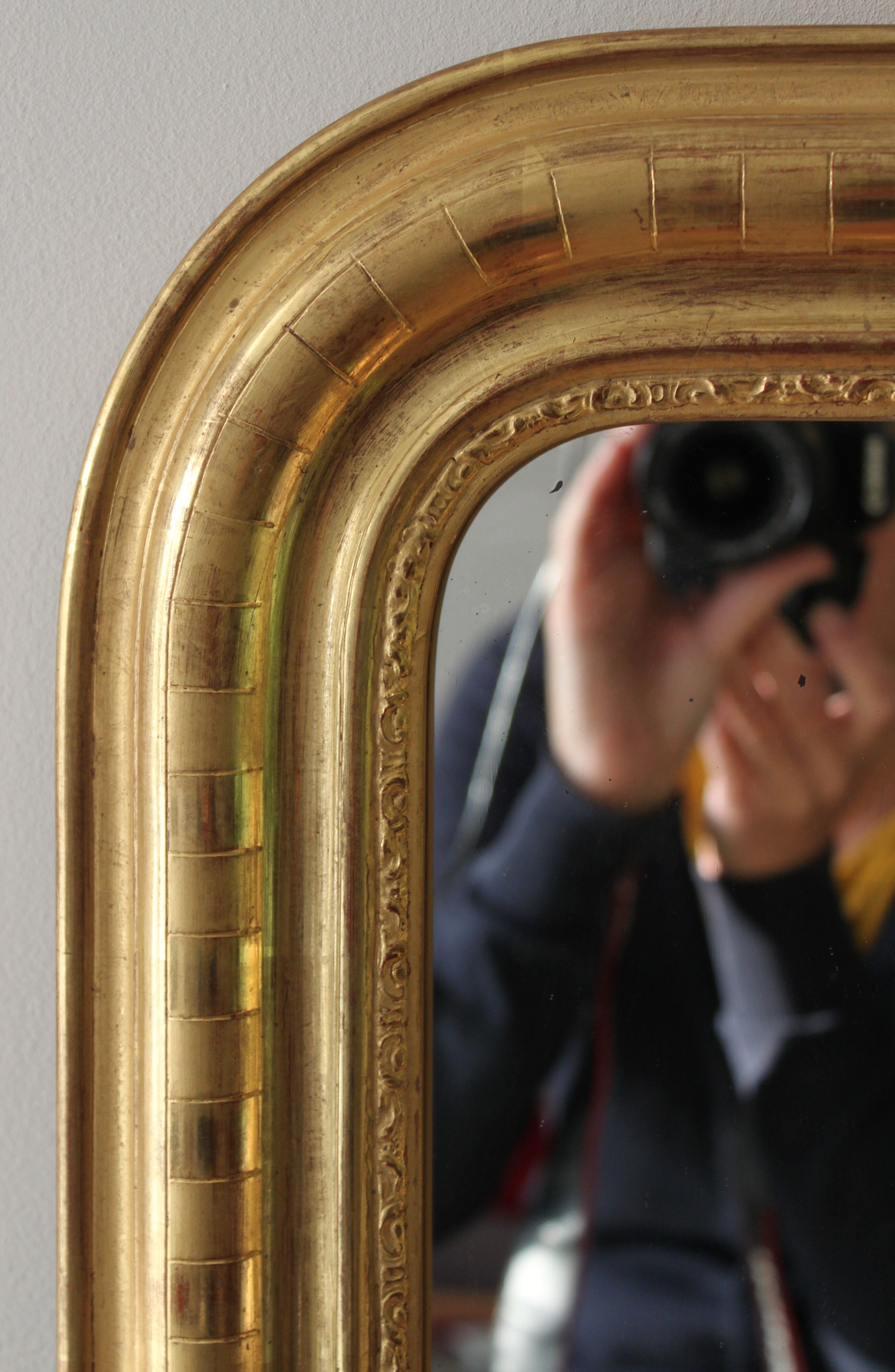 Mirror louis philipe gilded with gold leaf