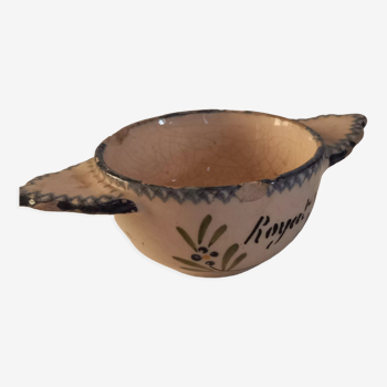 Old bowl with large flat ears