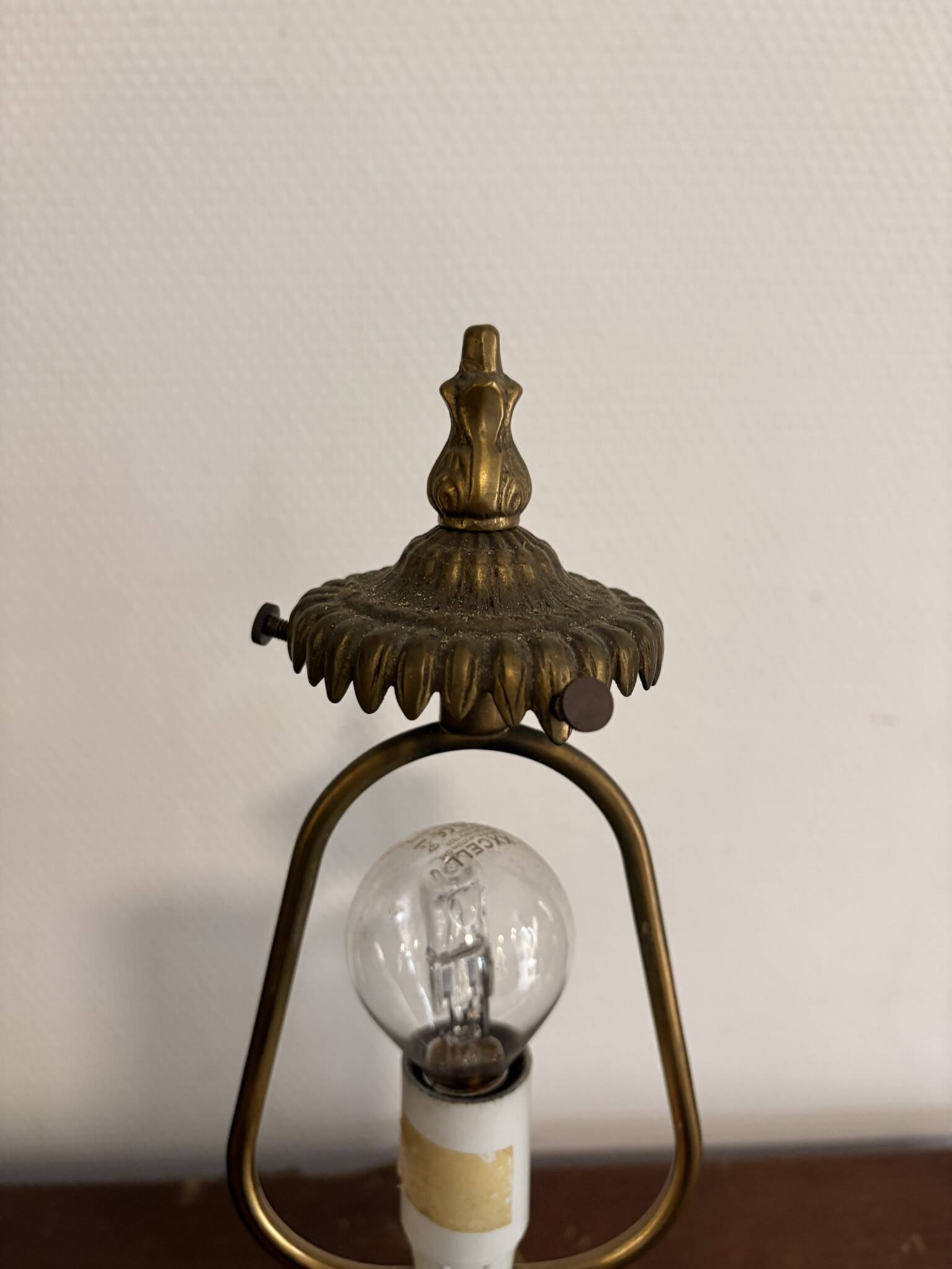 Antique Bouillotte Table Lamp Brass Chiseled Louis XVI Style