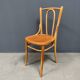 Set of 4 wooden bistro chairs with graceful seats