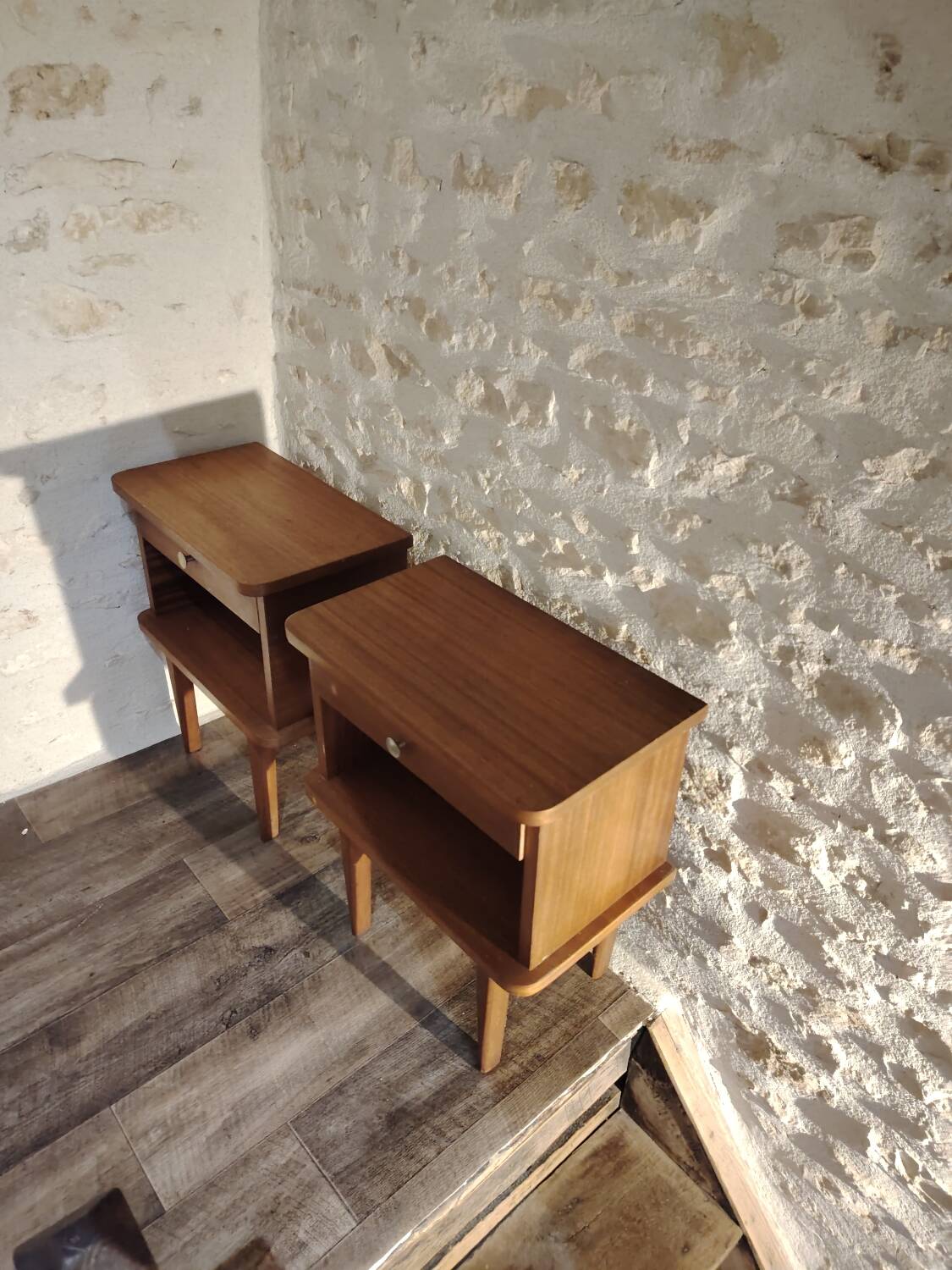 Pair of 70's bedside tables