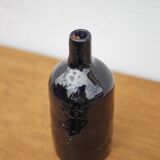 Vintage cobalt blue glazed terracotta bottle, decorative bottle