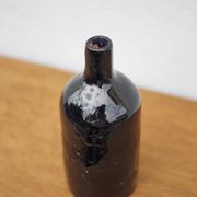 Vintage cobalt blue glazed terracotta bottle, decorative bottle