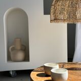 Quadripod coffee table in solid wood monoxyl natural color (dark)