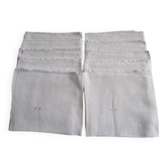 10 large antique damask napkins