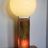 Amber and opaline lamp