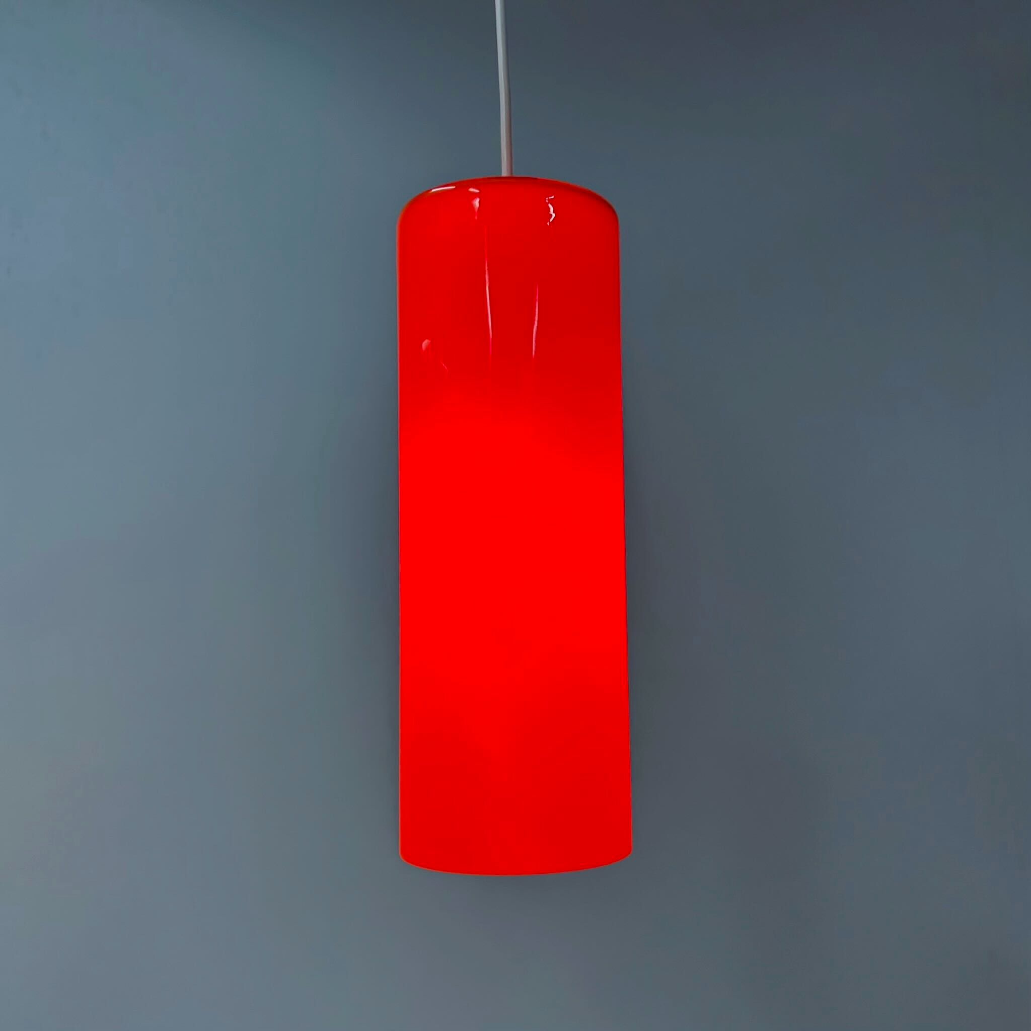 Suspension Murano Venini 486a par Paolo Venini pour Venini & C., 1962, orange