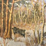 Signed canvas painting, year 1963
