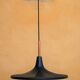 Vintage tulip hanging lamp in black metal and copper