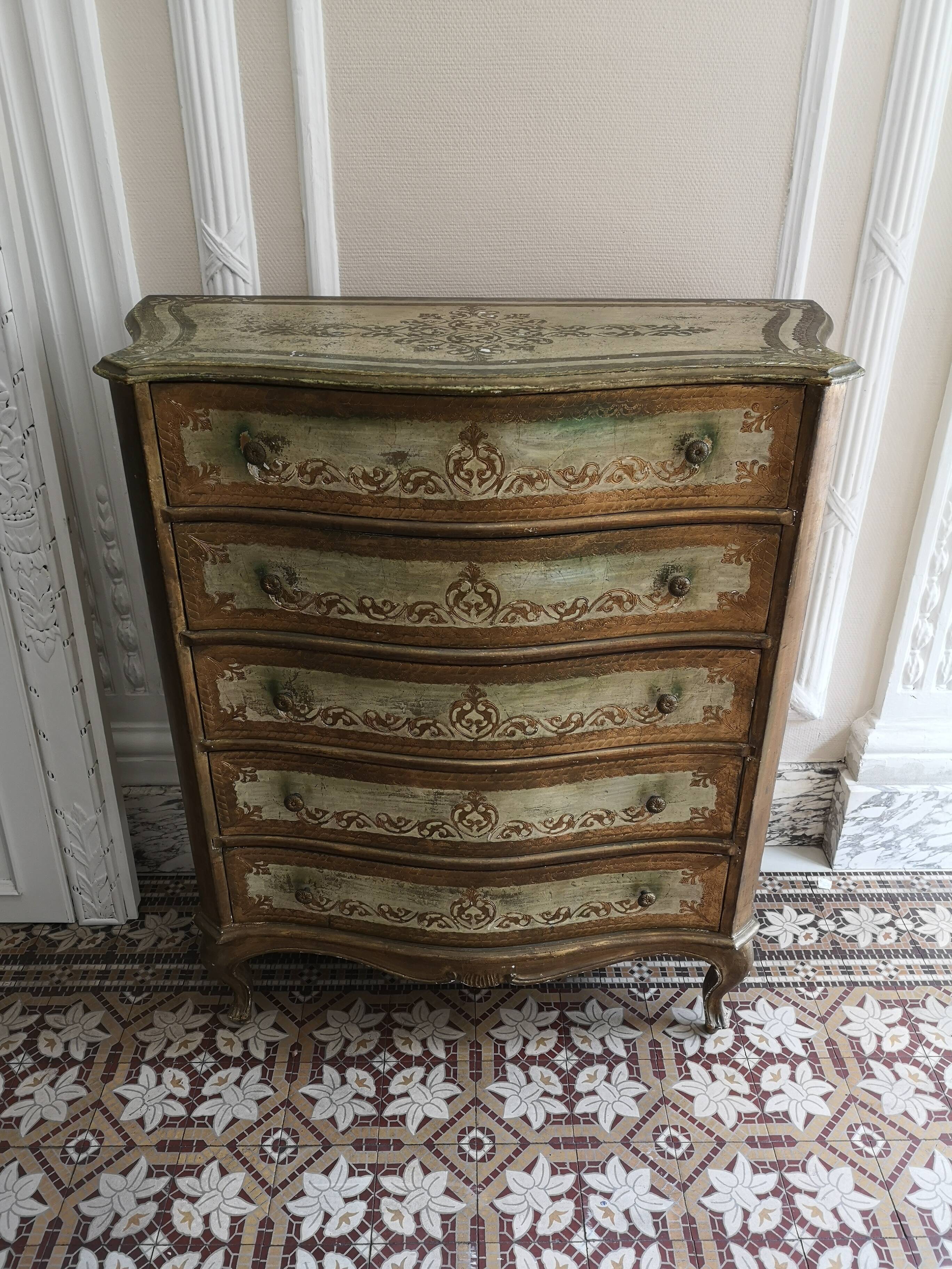 Venetian chiffonnier 5 drawers