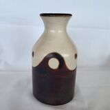 Peruvian Chulucanas Ceramic Vase Brown Beige Signed Vintage