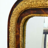 Large gold mirror and wood scale style 80x60