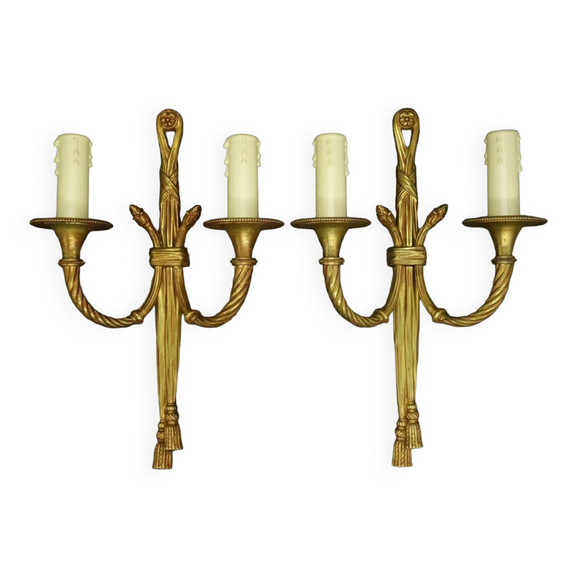 Pair of Louis XVI style wall lights - Lucien GAU, Paris