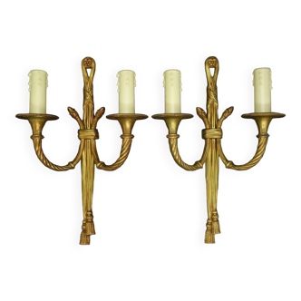 Pair of Louis XVI style wall lights - Lucien GAU, Paris