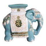 Green blue ceramic elephant