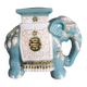 Green blue ceramic elephant