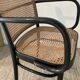 Canned bistro armchair and curved wood from the 60s