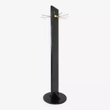 Swivel coat rack in black lacquered wood and brass