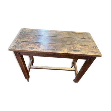 Petite table de ferme ancienne en bois massif – Patine authentique