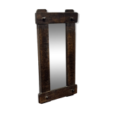Vintage brutalist mirror in solid wood