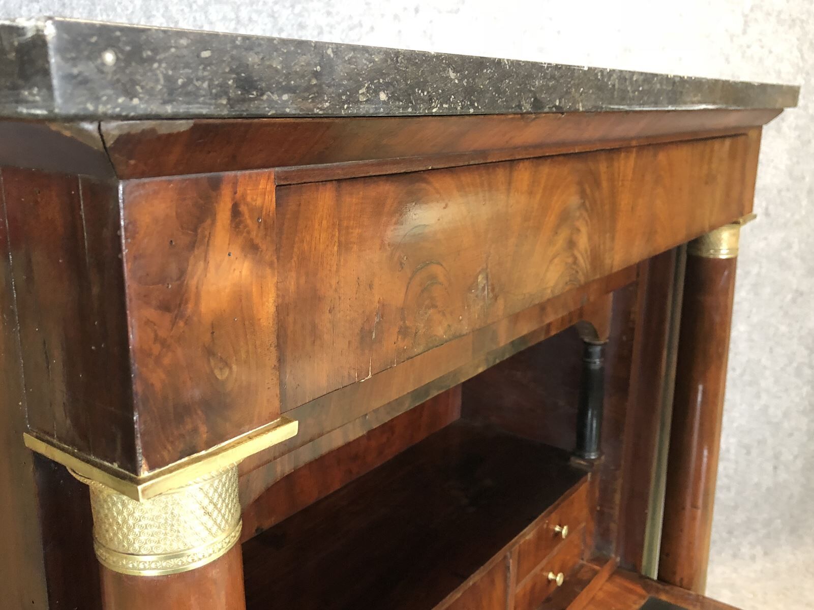 Mahogany empire writing desk 19th century