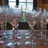Set of 12 Lorraine crystal glasses