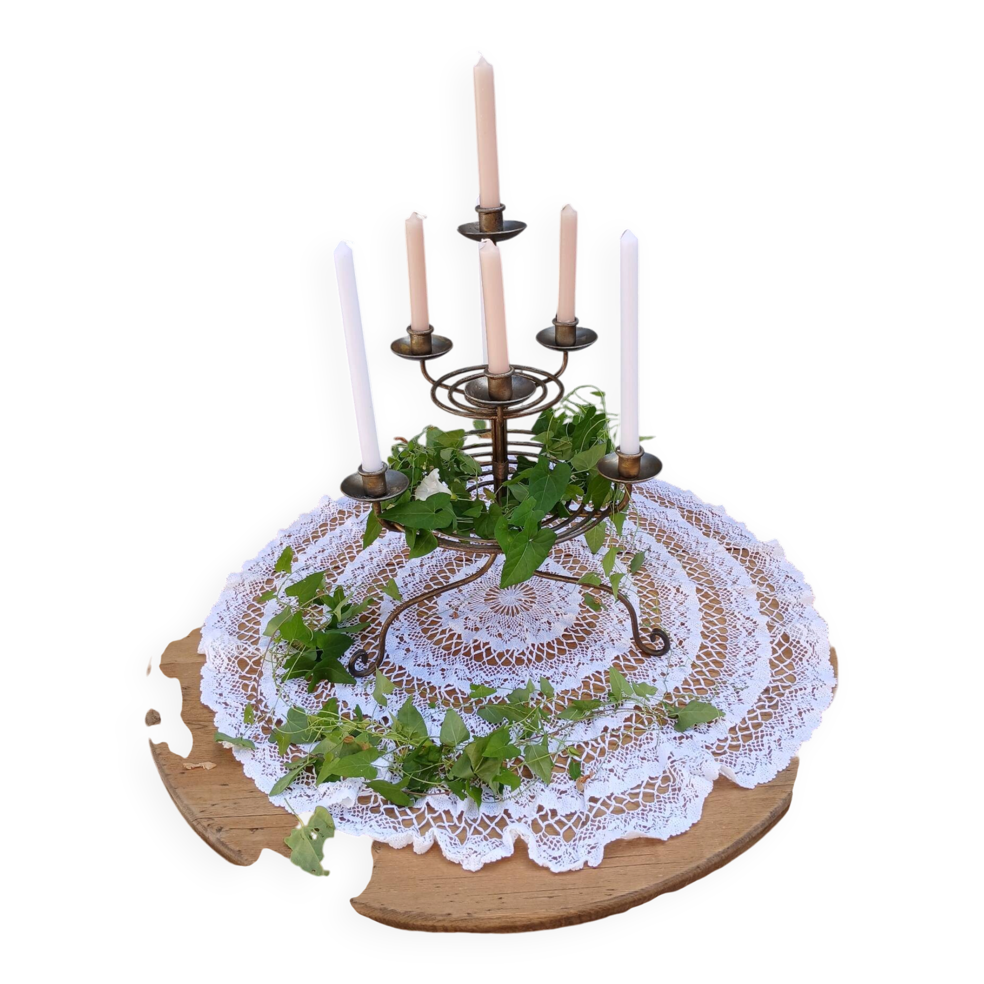 Wrought iron chandelier with 7 candles
