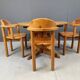 Rainer Daumiller pine wood dining set for Hirtshals Savvaerk - set of 4