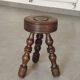 Tabouret tripode vintage, Art Populaire