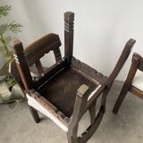 Set of 6 brutalist chairs from the 1940s