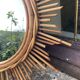 Miroir soleil en rotin vintage