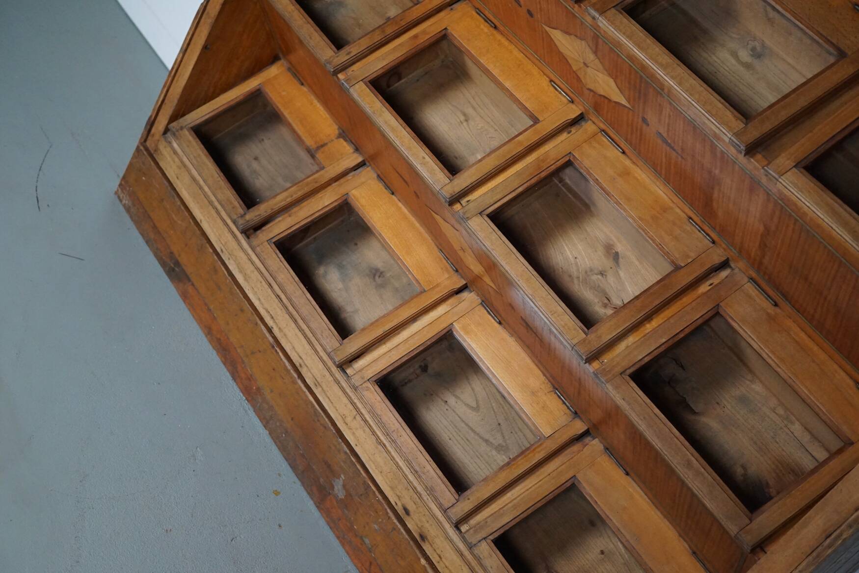 Large Dutch Beech Haberdashery Shop Cabinet, 1920s/30s