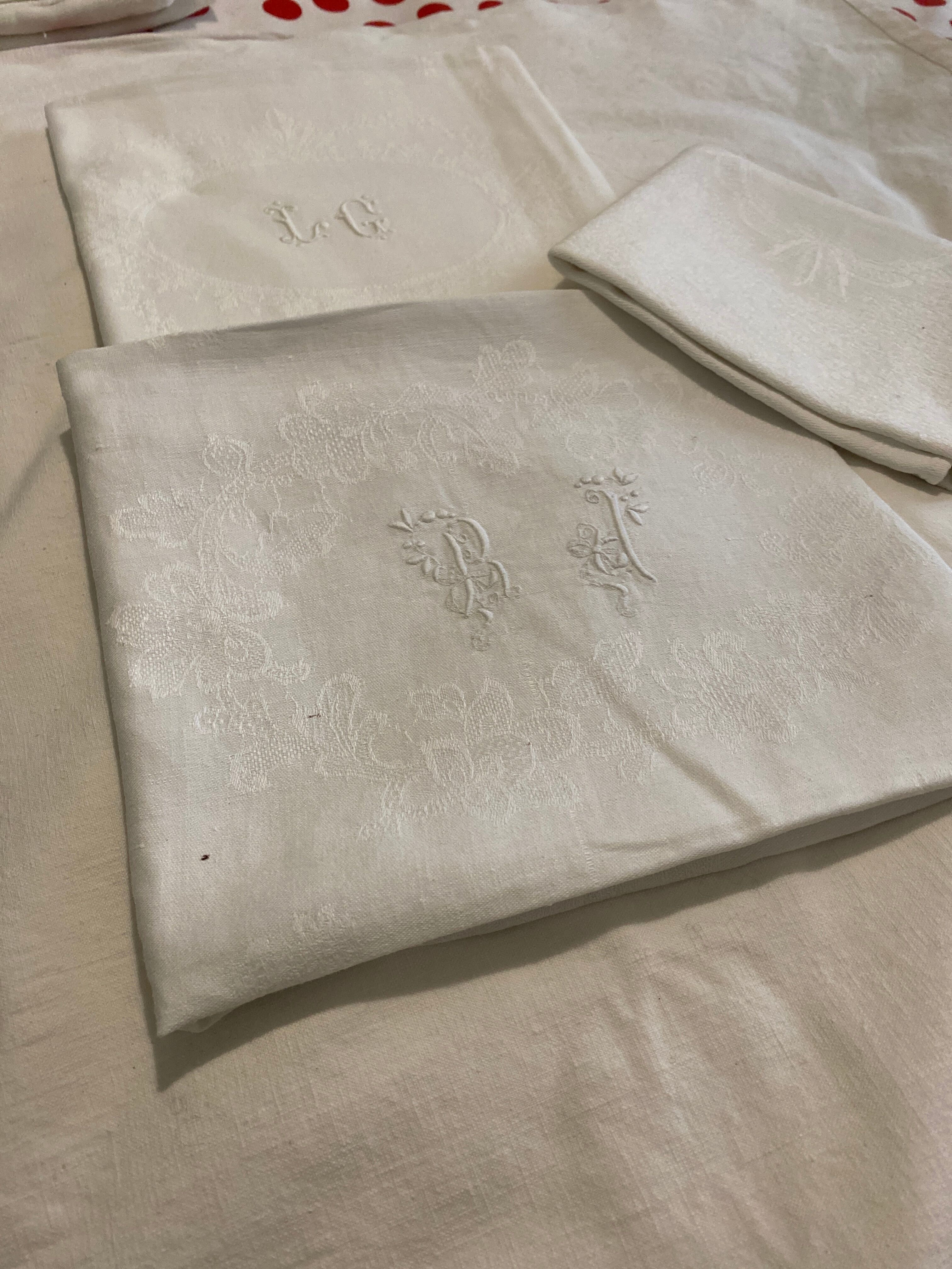 Three Bj LG monogram towels