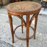 Canned bar stool and curved wood