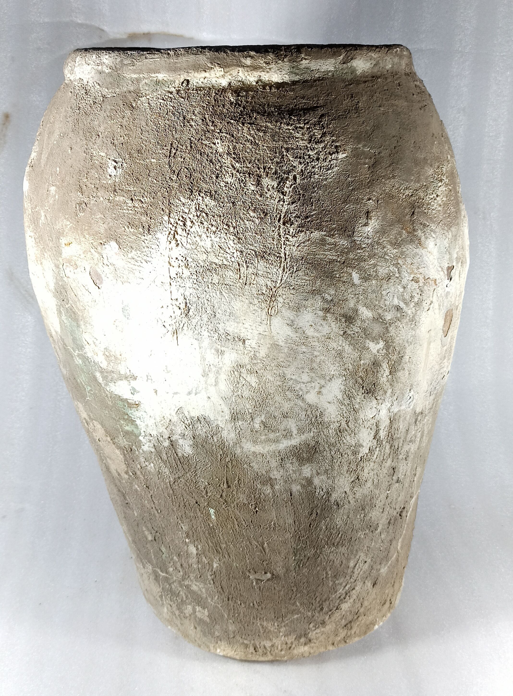 Pot ancien en terre cuite gris/vert
