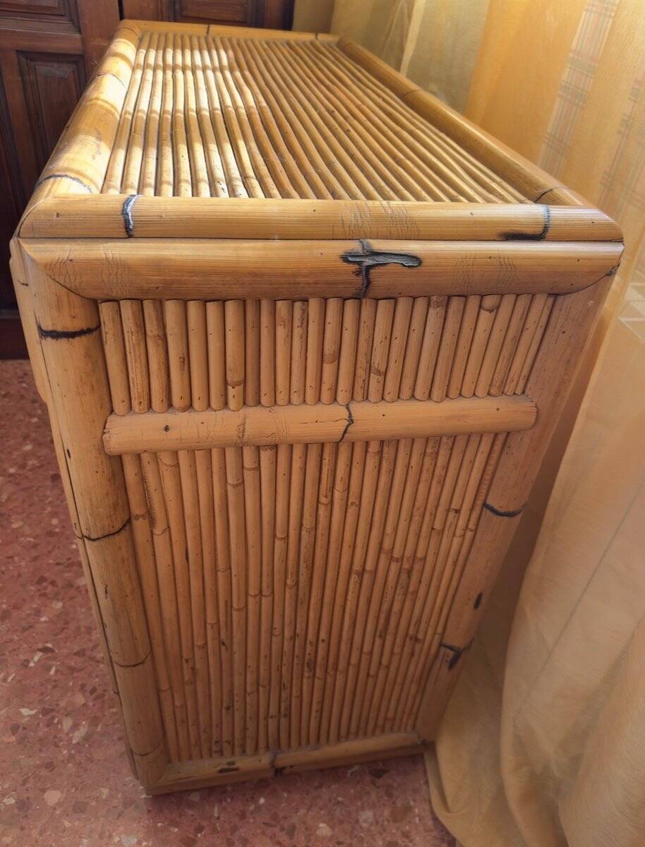 Shanghai model sideboard in bamboo by Vivai Del Sud, Italy, 1970s.