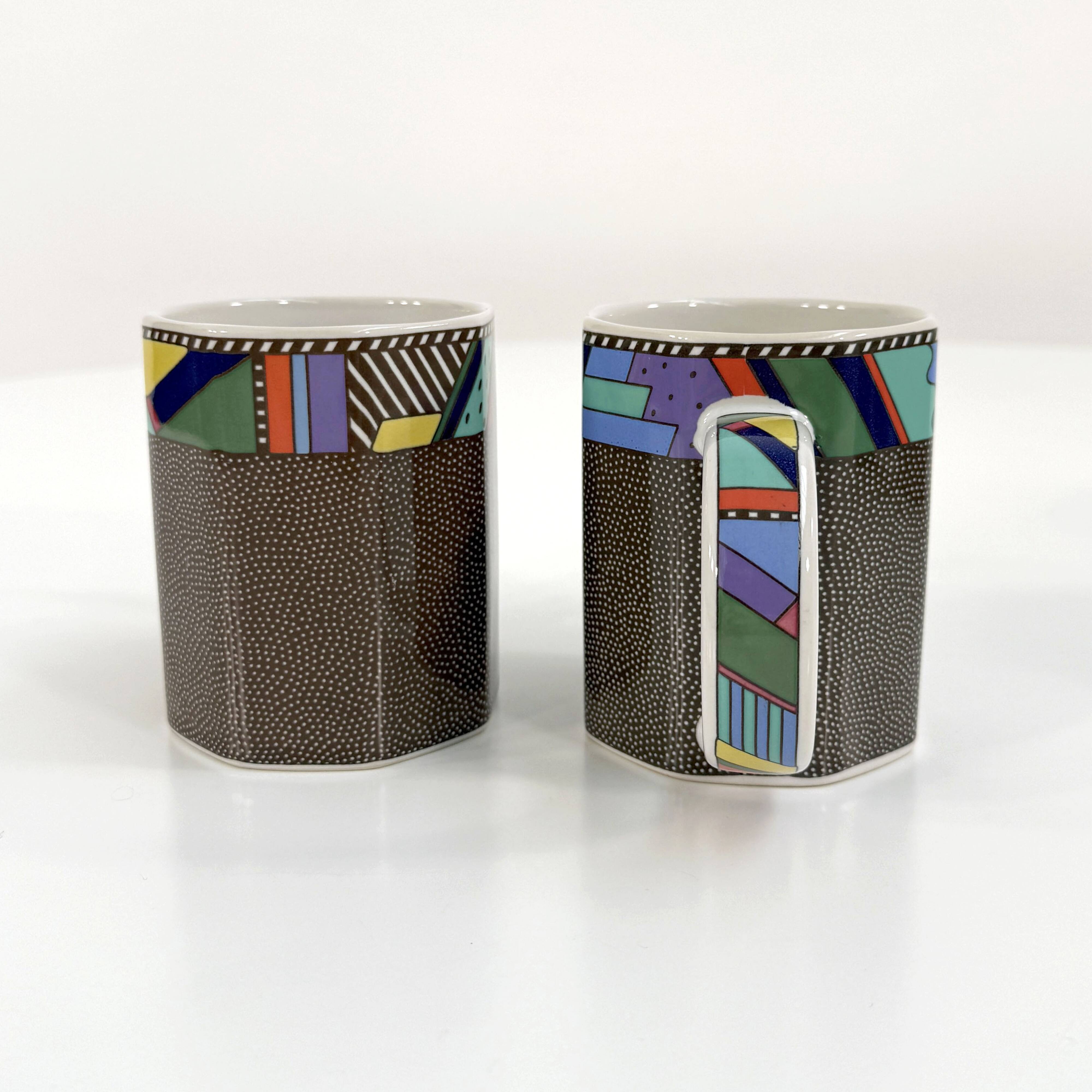 Paire de tasses Scenario Metropol de Barbara Brenner pour Rosenthal, 1990