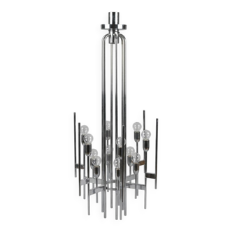 Chrome chandelier Gaetano Sciolari