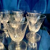 SET OF 7 ST LOUIS CRYSTAL LIQUEUR GLASSES ART DECO VOSGES MODEL