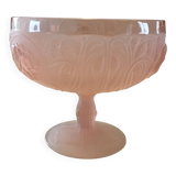 Art Deco pink glass paste fruit bowl/compote dish