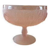 Art Deco pink glass paste fruit bowl/compote dish