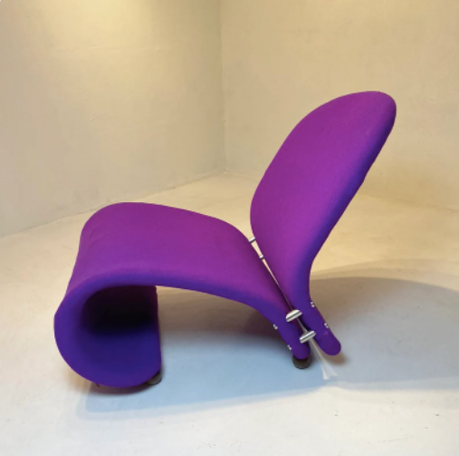 G-type 1-2-3 purple easy chair by Verner Panton for Fritz Hansen, Denmark 1970s.