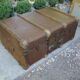 Old brown canvas trunk