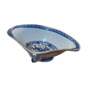 Saucière en porcelaine  chinoise dite graine de riz des années 1960