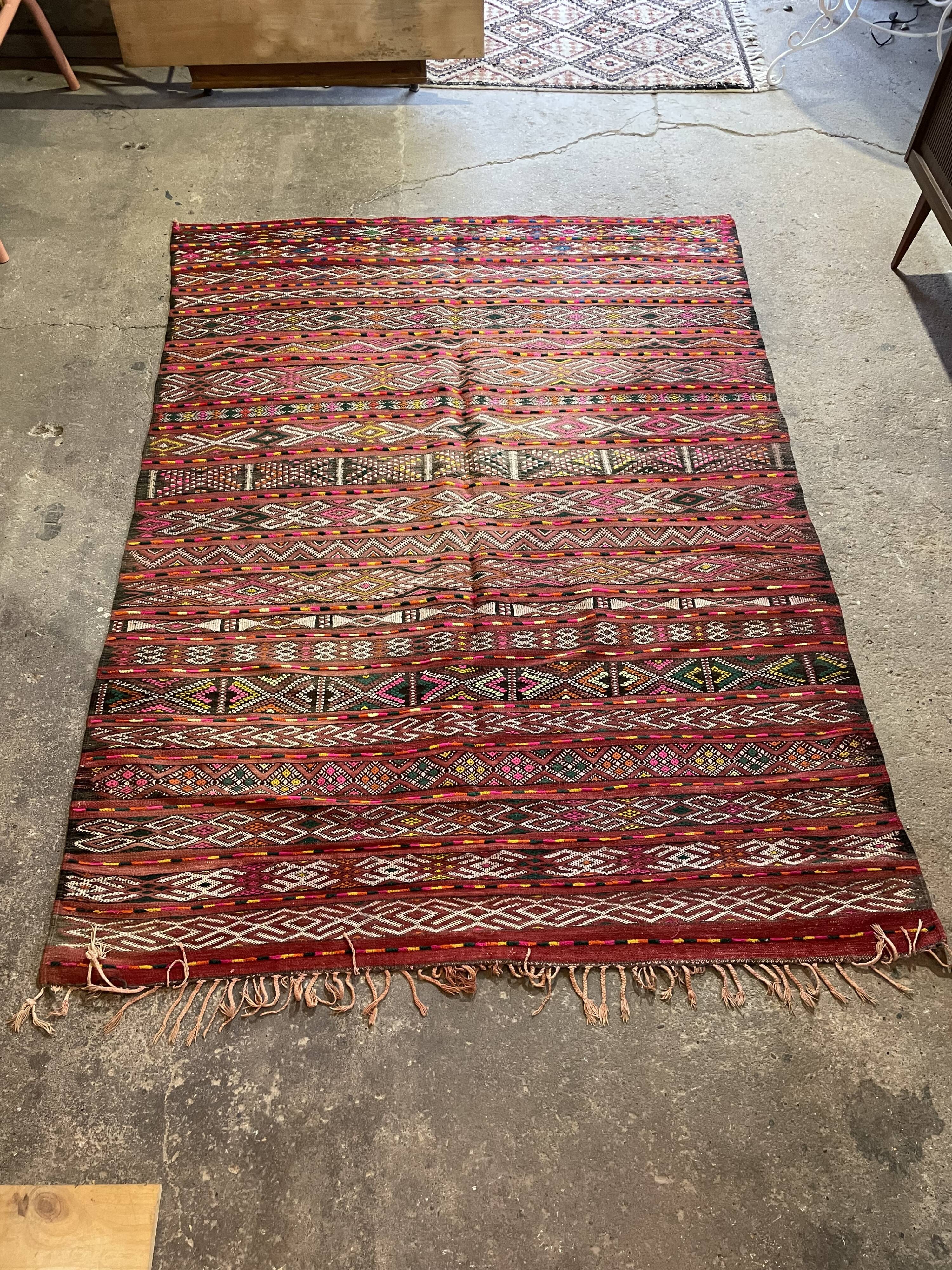 Berber carpet kilim traditional patterns, 230x170cm