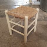 Wooden and straw stool