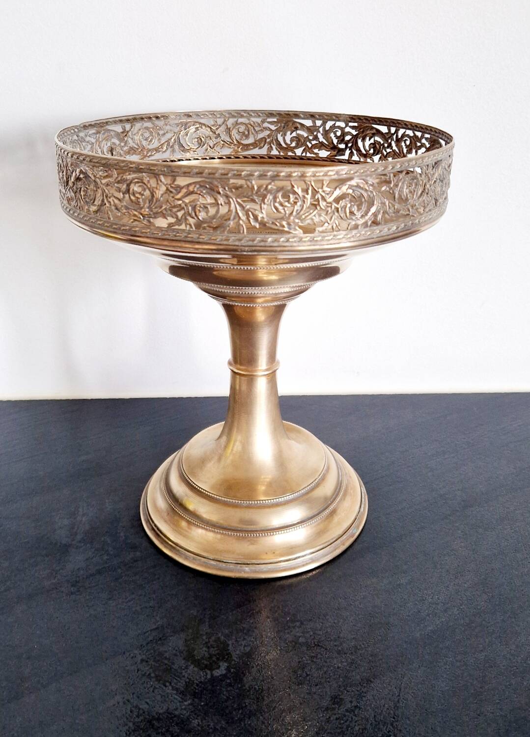 Gold-plated metal footed cup from the early 20th century