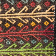 Old Turkish kilim runner 377x77 cm, shabby, vintage kelim red black 2492