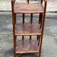 Vintage rattan and wicker shelf with 3 levels