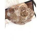 Contemporary Venied-Brown Disks Flush Mount